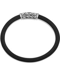 David Yurman Leather Bracelet In Green - Lyst