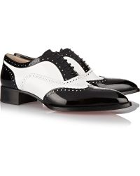 Christian Louboutin Zazou Fiori Two-Tone Patent-Leather Brogues - Lyst