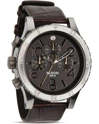 Nixon The 48-20 Chrono Alligator-Embossed Leather Strap Watch, 48Mm - Lyst