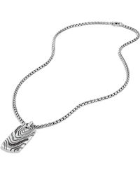 David Yurman Iron Wood Tag With Black Diamonds On Chain - Lyst