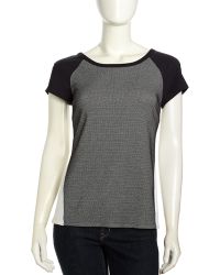 Sachin & Babi Antilia Two-Tone Knit Baseball Blouse - Lyst