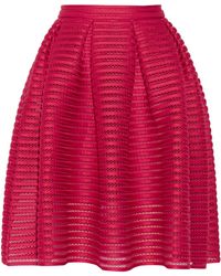 Maje Jam Pleated Open-Knit Skirt - Lyst