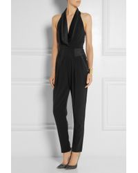 Alice By Temperley Alice Satin-Trimmed Twill Jumpsuit - Lyst