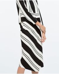 Zara Striped Sarong Skirt - Lyst