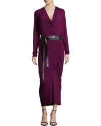 Donna Karan New York Long-Sleeve Ruched Dress - Lyst