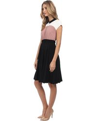 Kate Spade Color Block Crepe Accordion Pleat Dress - Lyst