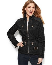 Vince Camuto Quilted Faux-Suede-Trim Jacket - Lyst