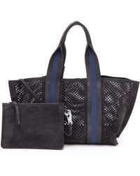 Pedro Garcia Perforated Tape Tote - Coal With Navy Stripe - Lyst