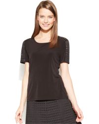 Calvin Klein Laser-Cut Scuba Top - Lyst