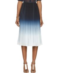 Burberry Prorsum Blue Dgrad Chiffon Skirt - Lyst