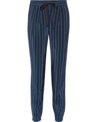 Tibi Pinstriped Silk Crepe De Chine Tapered Pants - Lyst