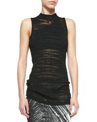 Helmut Lang Sheer Sleeveless Long Fitted Sweater - Lyst