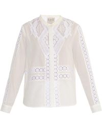 Sea Tribal Lace-Panelled Cotton Blouse - Lyst