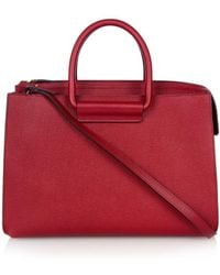 The Row Satchel Pebbled-Leather Tote - Lyst