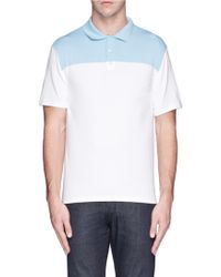 Armani Colourblock Cotton Blend Polo Shirt - Lyst