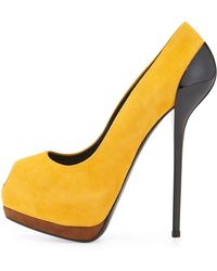 Giuseppe Zanotti Suede Peep-Toe Platform Pump - Lyst