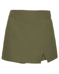 Topshop Textured Wrap Skort - Lyst