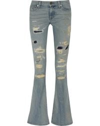 Textile Elizabeth And James Lennox Distressed Mid-Rise Flared Jeans - Lyst