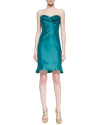 Zac Posen Strapless Cocktail Dress - Lyst