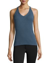 Donna Karan New York Ribbed Tank W/ Cross Straps - Lyst