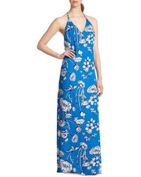 Alice + Olivia Floral-Print Racerback Maxi Dress - Lyst