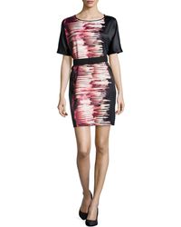 Halston Heritage Belted Structured Dress - Lyst