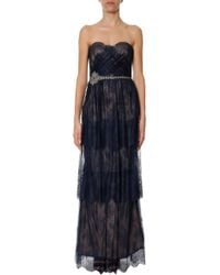 tiered gown lace notte marchesa lyst strapless