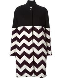 Forte Forte Colour Block Chevron Coat - Lyst
