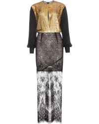 Alessandra Rich Floor-Length Lace Dress - Lyst