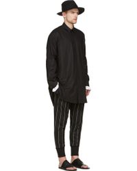 Ann Demeulemeester Black And White Long Habit Shirt - Lyst