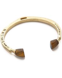 Giles & Brother Skinny Stone Pied De Biche Cuff Bracelet - Brass Ox/Tigers Eye - Lyst