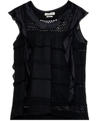 Etoile Isabel Marant Clara Ruffled Cotton-Blend Voile Top - Lyst
