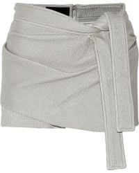 Jay Ahr Wrap-Effect Coated Stretch-Knit Shorts - Lyst