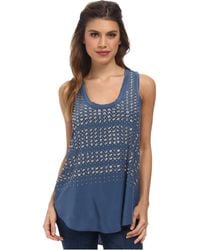 Rebecca Taylor Sleeveless Studded Tank Top - Lyst