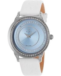 Thierry Mugler Women'S Black Genuine Leather Blue Dial - Lyst