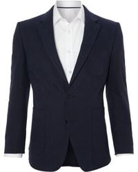 New & Lingwood Cotton Herringbone Blazer - Lyst