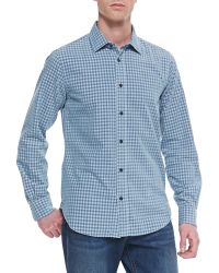 Vince Check Button-Down Sport Shirt - Lyst