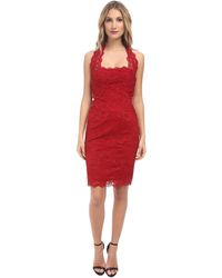 Nicole Miller Halter Lace Dress - Lyst