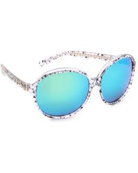 Matthew Williamson Glam Mirrored Sunglasses - Scallop/Peach Mirror - Lyst