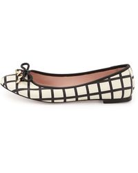 Kate Spade Willa Grid-Print Ballerina Flat - Lyst