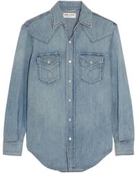 Saint Laurent Denim Shirt - Lyst