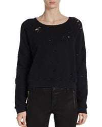 Textile Elizabeth And James Distressed French-Terry Sweatshirt - Lyst