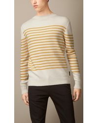 Burberry Breton Stripe Cashmere Blend Sweater - Lyst