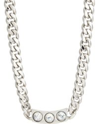 Balenciaga Marble Stud Id Necklace - Lyst