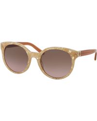 Tory Burch Round Colorblock Sunglasses - Lyst