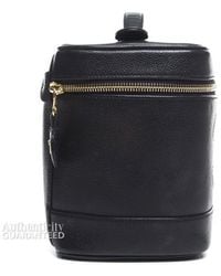 Chanel Pre-Owned Black Cavair Vertical Cosmetic Case - Lyst