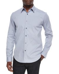 Theory Sylvain Steel Woven Sport Shirt - Lyst