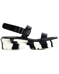 Balenciaga Double-Strap Leather Sandals - Lyst