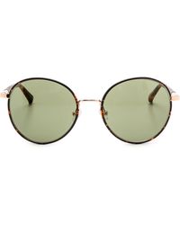 The Row Round Sunglasses - Tortoise Walnut/Green - Lyst