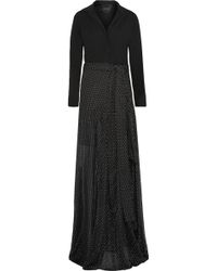 Jay Ahr Crepe And Embroidered Silk-Gauze Gown - Lyst